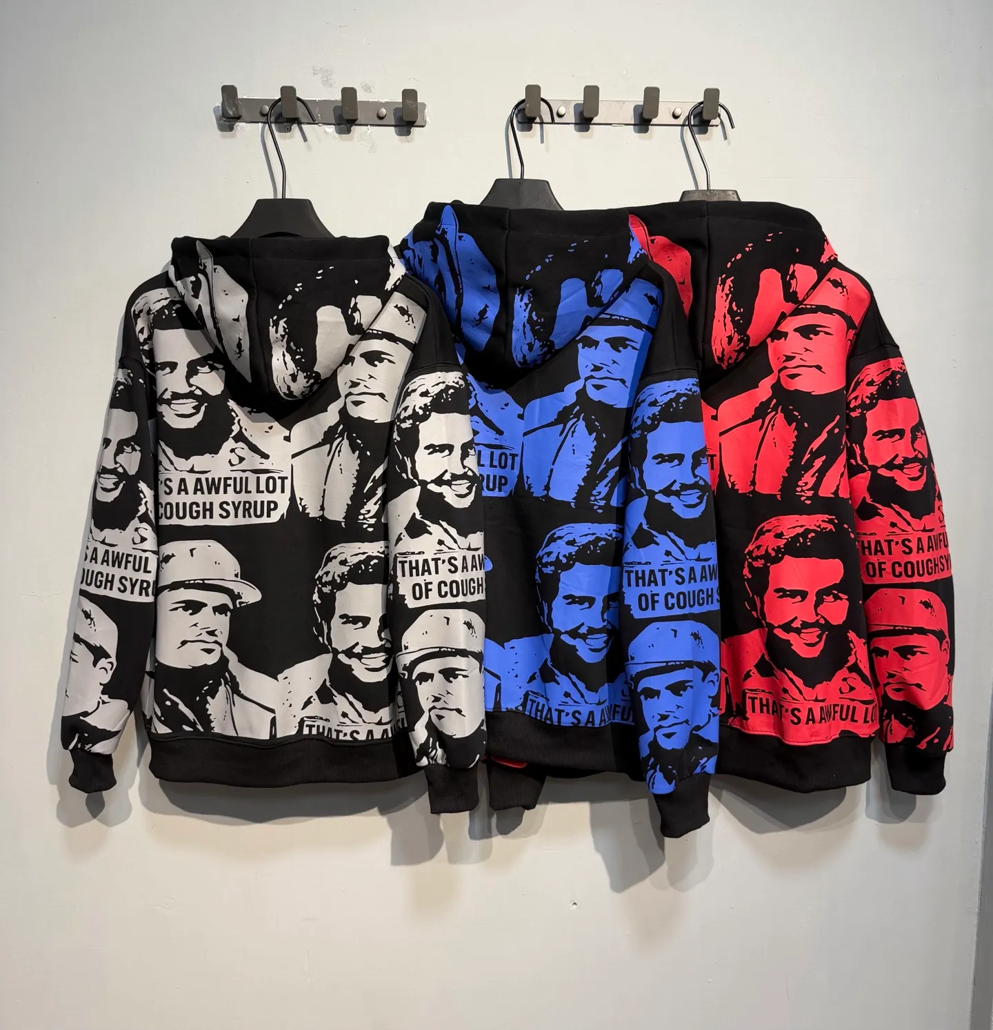 Cardigan Jacket T 001# Top Cardigan Jacket｜ THAT'S A AWFUL LOT OF COUGH SYRUP American simplicity Fashion brand men and women Same Style. Rising Star Fabric (fabric): Gram sweatshirt cotton composite Sizes (size): S-M L X L Color (colour): black-gray/black-red/black-blue